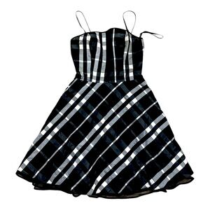 Steppin' Out Semi Formal Black and White Checkered Midi Dress with TuTu 9/10